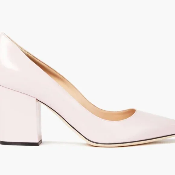 NWT Sergio Rossi Patent Leather Block Heel Pumps Size EU 40 (~US 9.5)